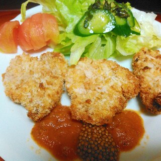 粉チーズ風味で美味しさアップの豚ももカツ